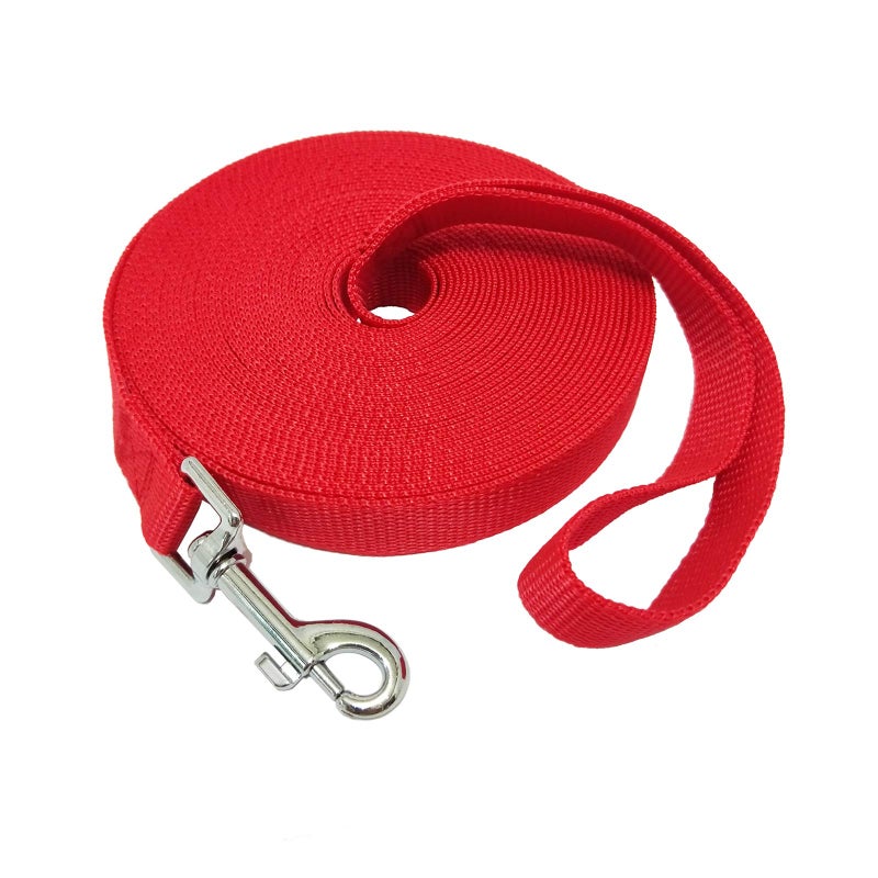 MANDAO Nylon Training Dog Leash for Small Medium Large Dogs, 15ft 20ft 30ft 50ft Long Leash Dog/Puppy Lead for Obedience Recall Training, Camping (30ft, Red) - Image 1